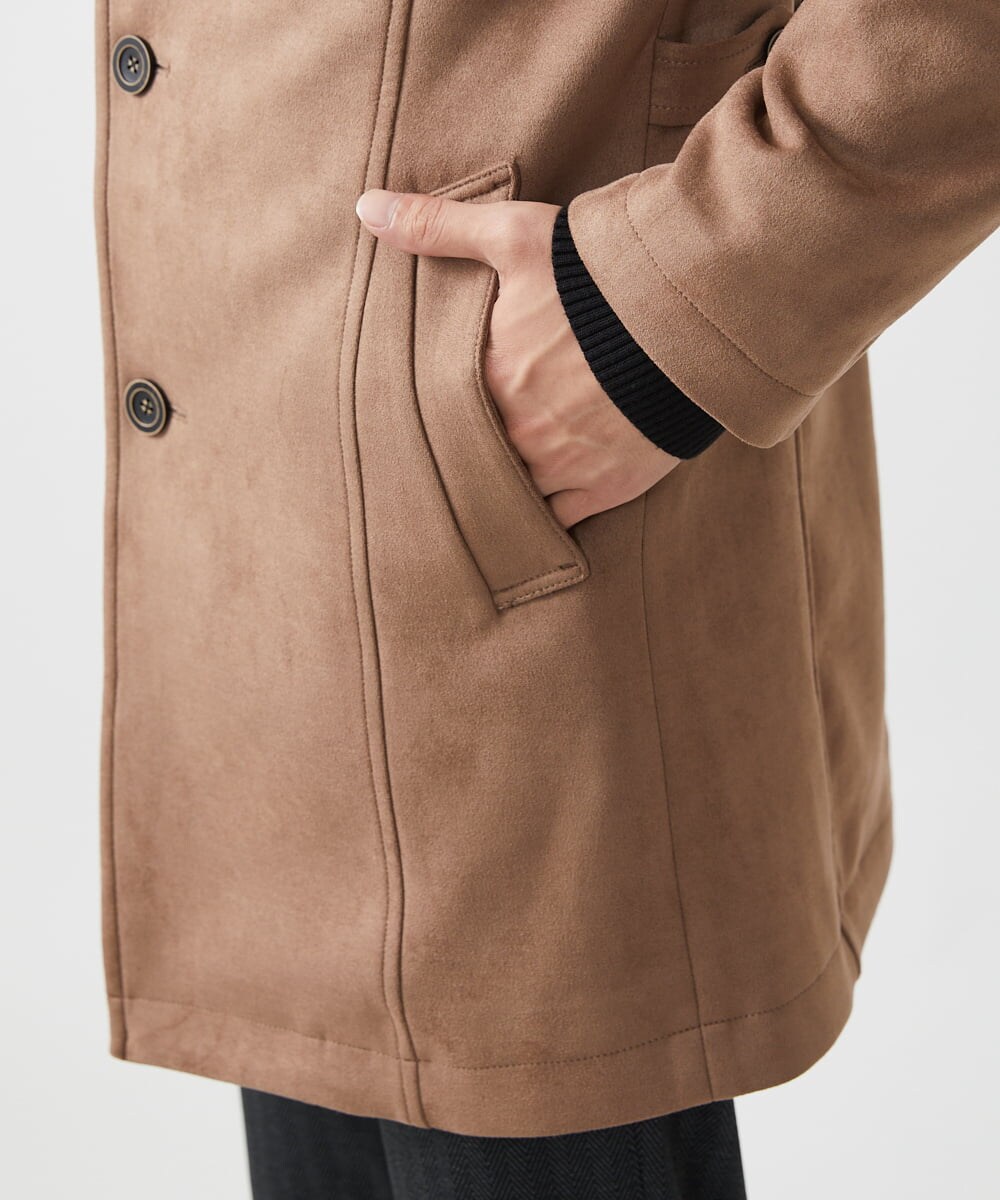 MKUAA52272 MK MICHEL KLEIN HOMME(MKミッシェルクランオム) 【残りわずか／洗える】ポンチスエード スタンドコート ベージュ