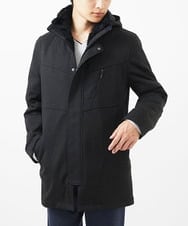 MKUAC11318 MK MICHEL KLEIN HOMME(MKミッシェルクランオム) 【在庫限り!/ 4サイズ/秋冬春兼用/ボア付きライナー】フードスタンドコート / TEC EASY JERSY カーキ