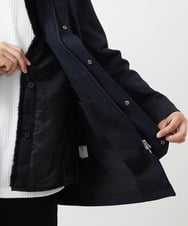 MKUAC11318 MK MICHEL KLEIN HOMME(MKミッシェルクランオム) 【在庫限り!/ 4サイズ/秋冬春兼用/ボア付きライナー】フードスタンドコート / TEC EASY JERSY ネイビー