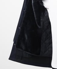 MKUAC11318 MK MICHEL KLEIN HOMME(MKミッシェルクランオム) 【在庫限り!/ 4サイズ/秋冬春兼用/ボア付きライナー】フードスタンドコート / TEC EASY JERSY ネイビー