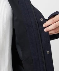 MKUAC11318 MK MICHEL KLEIN HOMME(MKミッシェルクランオム) 【在庫限り!/ 4サイズ/秋冬春兼用/ボア付きライナー】フードスタンドコート / TEC EASY JERSY ネイビー