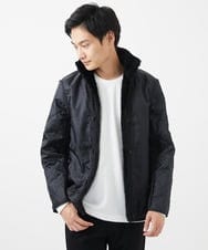 MKUAC11318 MK MICHEL KLEIN HOMME(MKミッシェルクランオム) 【在庫限り!/ 4サイズ/秋冬春兼用/ボア付きライナー】フードスタンドコート / TEC EASY JERSY ネイビー