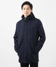 MKUAC11318 MK MICHEL KLEIN HOMME(MKミッシェルクランオム) 【在庫限り!/ 4サイズ/秋冬春兼用/ボア付きライナー】フードスタンドコート / TEC EASY JERSY ネイビー