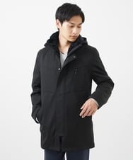 MKUAC11318 MK MICHEL KLEIN HOMME(MKミッシェルクランオム) 【在庫限り!/ 4サイズ/秋冬春兼用/ボア付きライナー】フードスタンドコート / TEC EASY JERSY ネイビー