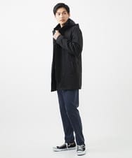 MKUAC11318 MK MICHEL KLEIN HOMME(MKミッシェルクランオム) 【在庫限り!/ 4サイズ/秋冬春兼用/ボア付きライナー】フードスタンドコート / TEC EASY JERSY ネイビー