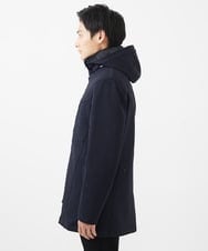 MKUAC11318 MK MICHEL KLEIN HOMME(MKミッシェルクランオム) 【在庫限り!/ 4サイズ/秋冬春兼用/ボア付きライナー】フードスタンドコート / TEC EASY JERSY ネイビー