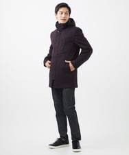 MKUAC11318 MK MICHEL KLEIN HOMME(MKミッシェルクランオム) 【在庫限り!/ 4サイズ/秋冬春兼用/ボア付きライナー】フードスタンドコート / TEC EASY JERSY ネイビー