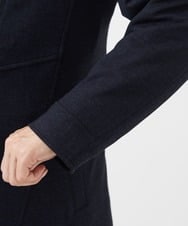 MKUAC11318 MK MICHEL KLEIN HOMME(MKミッシェルクランオム) 【在庫限り!/ 4サイズ/秋冬春兼用/ボア付きライナー】フードスタンドコート / TEC EASY JERSY ネイビー