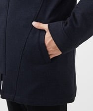 MKUAC11318 MK MICHEL KLEIN HOMME(MKミッシェルクランオム) 【在庫限り!/ 4サイズ/秋冬春兼用/ボア付きライナー】フードスタンドコート / TEC EASY JERSY ネイビー