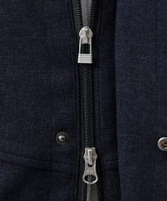 MKUAC11318 MK MICHEL KLEIN HOMME(MKミッシェルクランオム) 【在庫限り!/ 4サイズ/秋冬春兼用/ボア付きライナー】フードスタンドコート / TEC EASY JERSY ネイビー
