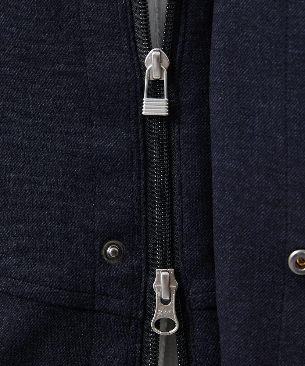 MKUAC11318 MK MICHEL KLEIN HOMME(MKミッシェルクランオム) 【在庫限り!/ 4サイズ/秋冬春兼用/ボア付きライナー】フードスタンドコート / TEC EASY JERSY ネイビー