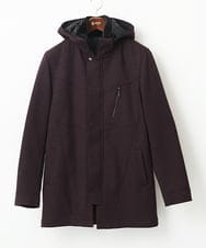 MKUAC11318 MK MICHEL KLEIN HOMME(MKミッシェルクランオム) 【在庫限り!/ 4サイズ/秋冬春兼用/ボア付きライナー】フードスタンドコート / TEC EASY JERSY パープル