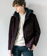 MKUAC11318 MK MICHEL KLEIN HOMME(MKミッシェルクランオム) 【在庫限り!/ 4サイズ/秋冬春兼用/ボア付きライナー】フードスタンドコート / TEC EASY JERSY パープル
