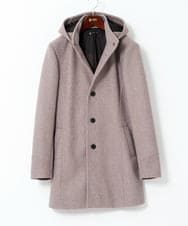 MKUAD65272 MK MICHEL KLEIN HOMME(MKミッシェルクランオム) 【4サイズ展開/フード着脱/ストレッチ】フード付きコート/RETECメルトン  ブラウン