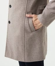 MKUAD65272 MK MICHEL KLEIN HOMME(MKミッシェルクランオム) 【4サイズ展開/フード着脱/ストレッチ】フード付きコート/RETECメルトン  ブラウン
