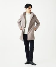 MKUAD65272 MK MICHEL KLEIN HOMME(MKミッシェルクランオム) 【4サイズ展開/フード着脱/ストレッチ】フード付きコート/RETECメルトン  ブラウン