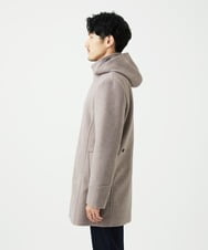 MKUAD65272 MK MICHEL KLEIN HOMME(MKミッシェルクランオム) 【4サイズ展開/フード着脱/ストレッチ】フード付きコート/RETECメルトン  ブラウン