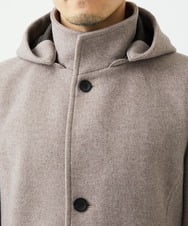 MKUAD65272 MK MICHEL KLEIN HOMME(MKミッシェルクランオム) 【4サイズ展開/フード着脱/ストレッチ】フード付きコート/RETECメルトン  ブラウン