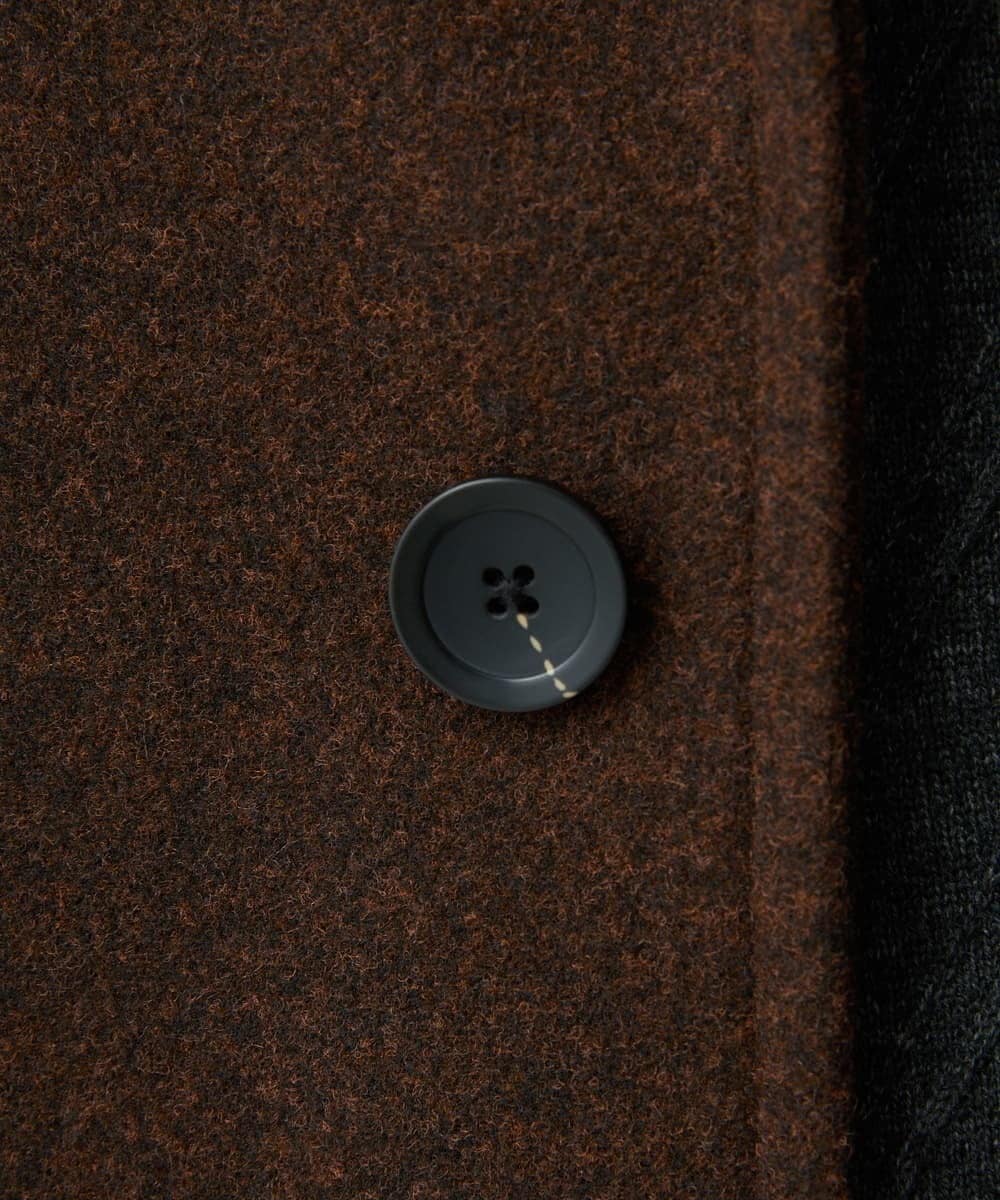 MKUAD65272 MK MICHEL KLEIN HOMME(MKミッシェルクランオム) 【4サイズ展開/フード着脱/ストレッチ】フード付きコート/RETECメルトン  ブラウン