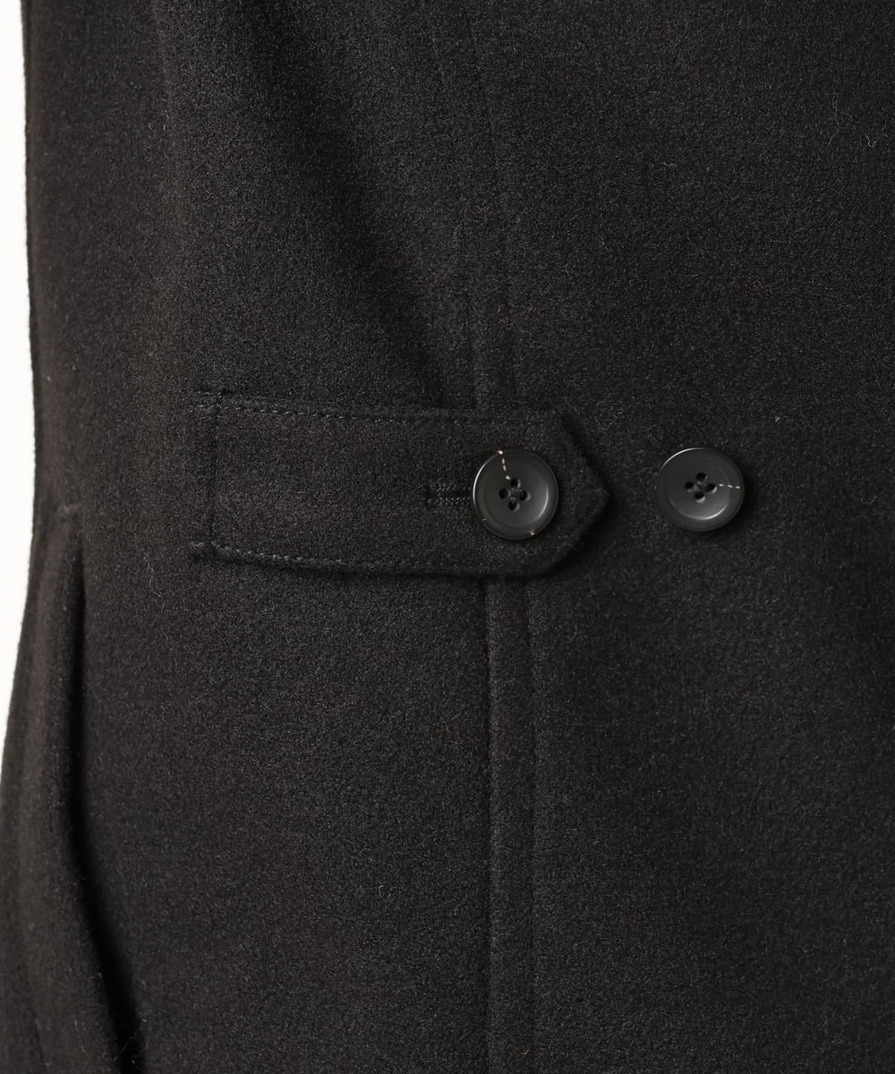 MKUAD65272 MK MICHEL KLEIN HOMME(MKミッシェルクランオム) 【4サイズ展開/フード着脱/ストレッチ】フード付きコート/RETECメルトン  ブラック