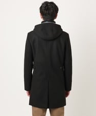 MKUAD65272 MK MICHEL KLEIN HOMME(MKミッシェルクランオム) 【4サイズ展開/フード着脱/ストレッチ】フード付きコート/RETECメルトン  ブラック