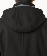 MKUAD65272 MK MICHEL KLEIN HOMME(MKミッシェルクランオム) 【4サイズ展開/フード着脱/ストレッチ】フード付きコート/RETECメルトン  ブラック