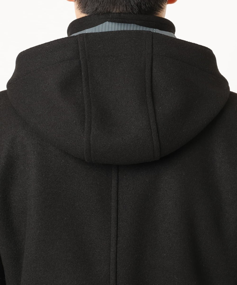 MKUAD65272 MK MICHEL KLEIN HOMME(MKミッシェルクランオム) 【4サイズ展開/フード着脱/ストレッチ】フード付きコート/RETECメルトン  ブラック