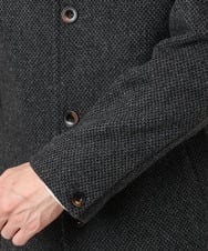 MKUAD72450 MK MICHEL KLEIN HOMME(MKミッシェルクランオム) 【残りわずか/尾州生地/ウール混】RENEWOOLドビー / スタンドカラーコート グレー