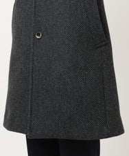 MKUAD72450 MK MICHEL KLEIN HOMME(MKミッシェルクランオム) 【残りわずか/尾州生地/ウール混】RENEWOOLドビー / スタンドカラーコート グレー
