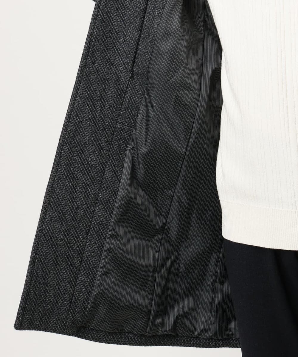 MKUAD72450 MK MICHEL KLEIN HOMME(MKミッシェルクランオム) 【残りわずか/尾州生地/ウール混】RENEWOOLドビー / スタンドカラーコート グレー