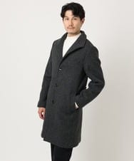 MKUAD72450 MK MICHEL KLEIN HOMME(MKミッシェルクランオム) 【残りわずか/尾州生地/ウール混】RENEWOOLドビー / スタンドカラーコート グレー