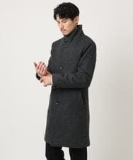 MKUAD72450 MK MICHEL KLEIN HOMME(MKミッシェルクランオム) 【残りわずか/尾州生地/ウール混】RENEWOOLドビー / スタンドカラーコート グレー