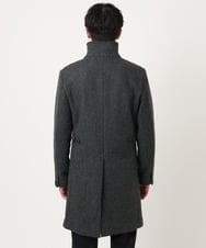 MKUAD72450 MK MICHEL KLEIN HOMME(MKミッシェルクランオム) 【残りわずか/尾州生地/ウール混】RENEWOOLドビー / スタンドカラーコート グレー