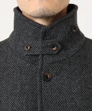 MKUAD72450 MK MICHEL KLEIN HOMME(MKミッシェルクランオム) 【残りわずか/尾州生地/ウール混】RENEWOOLドビー / スタンドカラーコート グレー
