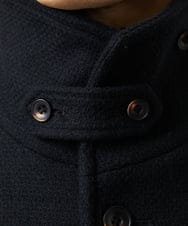 MKUAD72450 MK MICHEL KLEIN HOMME(MKミッシェルクランオム) 【残りわずか/尾州生地/ウール混】RENEWOOLドビー / スタンドカラーコート ブラック