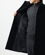 MKUAD72450 MK MICHEL KLEIN HOMME(MKミッシェルクランオム) 【残りわずか/尾州生地/ウール混】RENEWOOLドビー / スタンドカラーコート ブラック