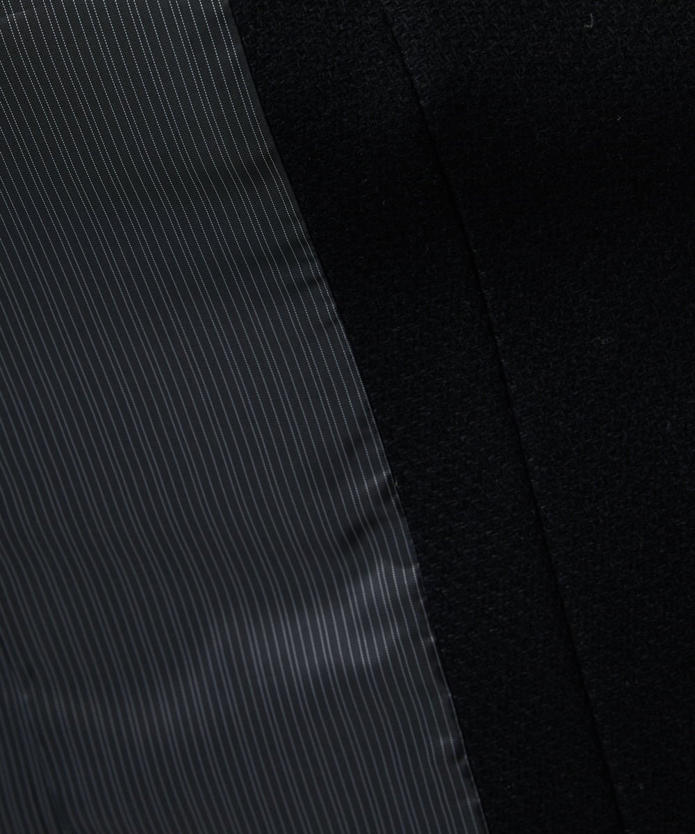 MKUAD72450 MK MICHEL KLEIN HOMME(MKミッシェルクランオム) 【残りわずか/尾州生地/ウール混】RENEWOOLドビー / スタンドカラーコート ブラック