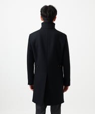 MKUAD72450 MK MICHEL KLEIN HOMME(MKミッシェルクランオム) 【残りわずか/尾州生地/ウール混】RENEWOOLドビー / スタンドカラーコート ブラック