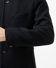 MKUAD72450 MK MICHEL KLEIN HOMME(MKミッシェルクランオム) 【残りわずか/尾州生地/ウール混】RENEWOOLドビー / スタンドカラーコート ブラック