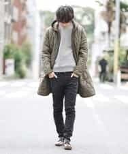 MKUAO05190 MK MICHEL KLEIN HOMME(MKミッシェルクランオム) 【軽量:防寒:トレンドシルエット】キルティングフードコート カーキ