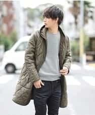 MKUAO05190 MK MICHEL KLEIN HOMME(MKミッシェルクランオム) 【軽量:防寒:トレンドシルエット】キルティングフードコート カーキ