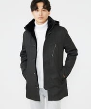MKUAX11272 MK MICHEL KLEIN HOMME(MKミッシェルクランオム) 2WAYスタンドコート / TEC EASY JERSY カーキ(37)