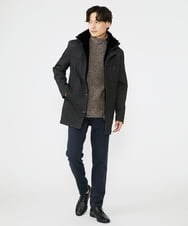 MKUAX11272 MK MICHEL KLEIN HOMME(MKミッシェルクランオム) 2WAYスタンドコート / TEC EASY JERSY カーキ(37)