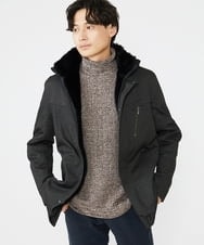MKUAX11272 MK MICHEL KLEIN HOMME(MKミッシェルクランオム) 2WAYスタンドコート / TEC EASY JERSY カーキ(37)