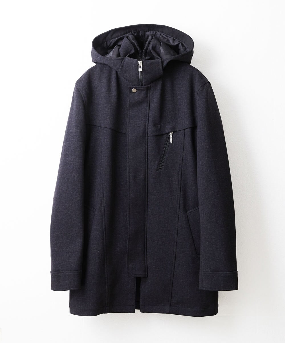 MKUAX11272 MK MICHEL KLEIN HOMME(MKミッシェルクランオム) 2WAYスタンドコート / TEC EASY JERSY ブラック(94)