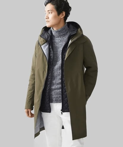 MKUCX41390 MK MICHEL KLEIN HOMME 【在庫限り/冬～春着用可能】シェルコート / ライナー付き
