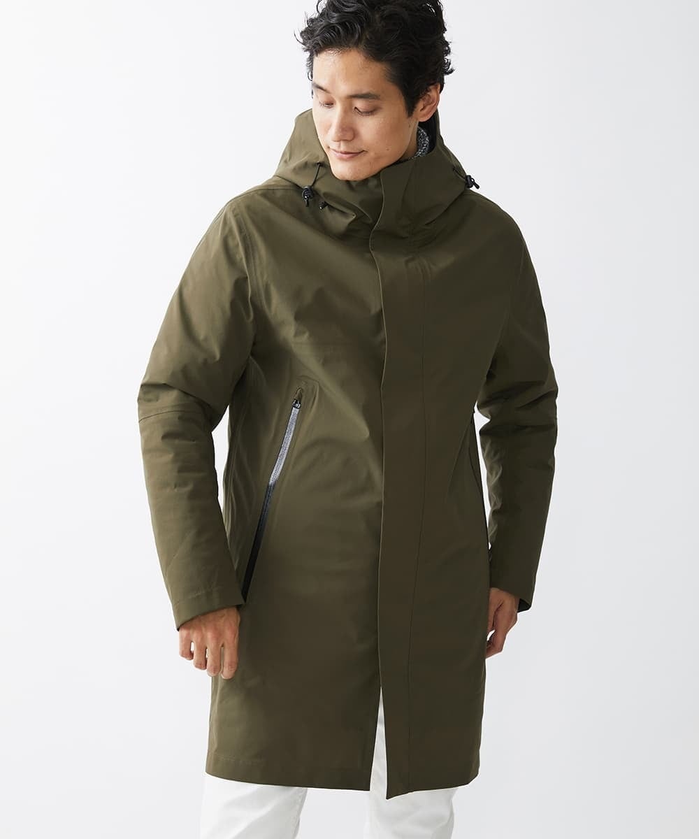 MKUCX41390 MK MICHEL KLEIN HOMME(MKミッシェルクランオム) 【在庫限り/冬～春着用可能】シェルコート / ライナー付き カーキ(36)
