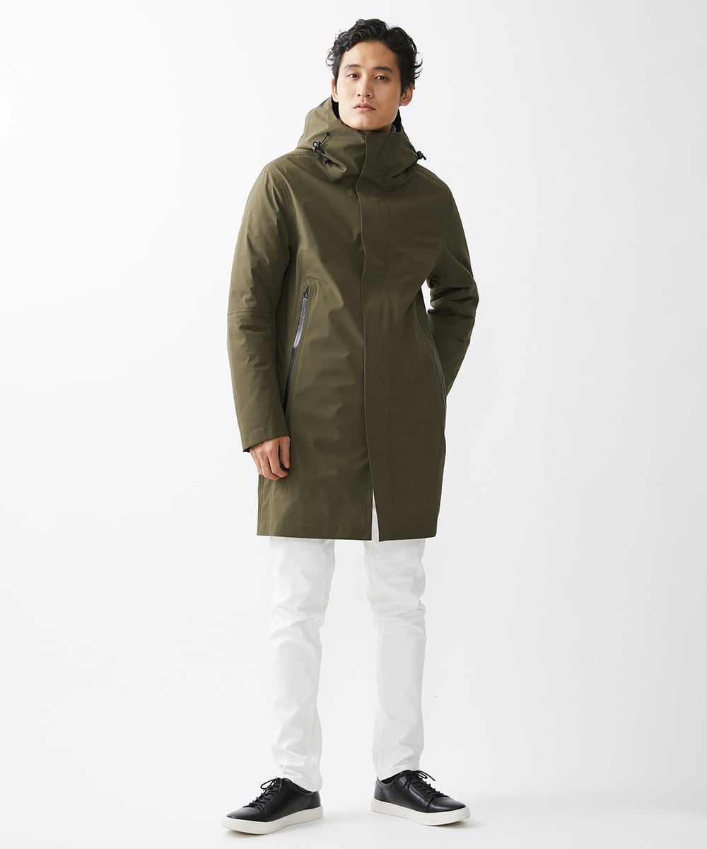 MKUCX41390 MK MICHEL KLEIN HOMME(MKミッシェルクランオム) 【在庫限り/冬～春着用可能】シェルコート / ライナー付き カーキ(36)