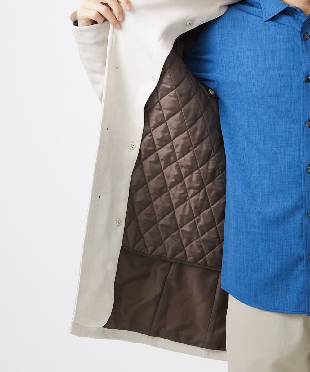 MKUDA61272 MK MICHEL KLEIN HOMME(MKミッシェルクランオム) 【残りわずか！/在庫限り/中綿ライナー付き/秋春兼用】スタンドコート アイボリー
