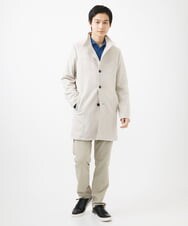 MKUDA61272 MK MICHEL KLEIN HOMME(MKミッシェルクランオム) 【残りわずか！/在庫限り/中綿ライナー付き/秋春兼用】スタンドコート アイボリー
